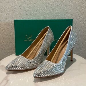 Lauren Lorraine Dazzle Rhinestone Embellished Heels Shoes Size 7 NWT